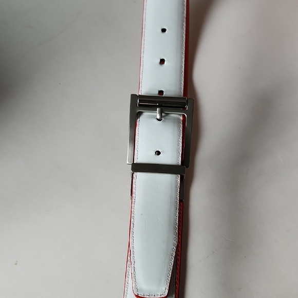 Ping Reversible Red And White Leather Belt - Picture 5 of 10